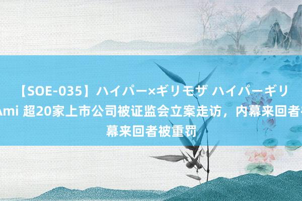 【SOE-035】ハイパー×ギリモザ ハイパーギリモザ Ami 超20家上市公司被证监会立案走访，内幕来回者被重罚