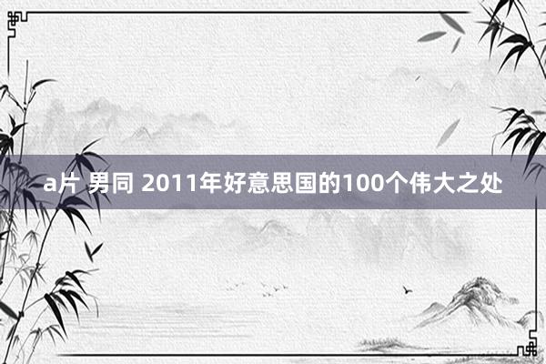 a片 男同 2011年好意思国的100个伟大之处