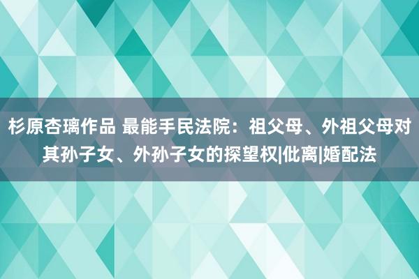 杉原杏璃作品 最能手民法院：祖父母、外祖父母对其孙子女、外孙子女的探望权|仳离|婚配法