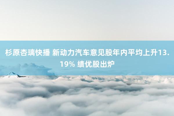 杉原杏璃快播 新动力汽车意见股年内平均上升13.19% 绩优股出炉